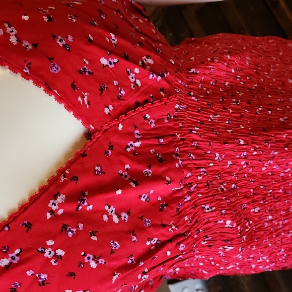 MWOT Nobo Red Shirred Dress with Ruffle (0618) 💥 - Picture 2 of 8